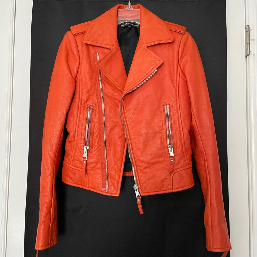 *USED* Balenciaga Lambskin Leather Biker Jacket